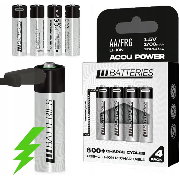 LiiBateries LIIBATTERIES AKUMULATORY LI-ON TYPU AA 4szt