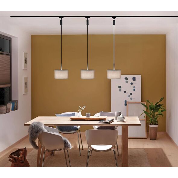 Paulmann URail Deco System Base Zwis max. 1x20W E14 230V Czarny Mat, kabel z oplotem tekstylnym