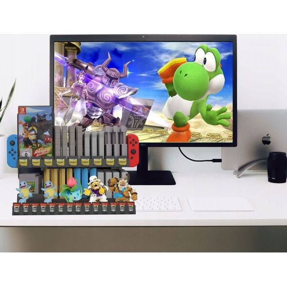 JYS Organizer / Stojak na Gry GAME BOY / SNES / N64 / NES / FC / SFC / HVC-MR / NDS3 / 3DS i Konsolę do Nintendo Switch / Switch OLED / NS198