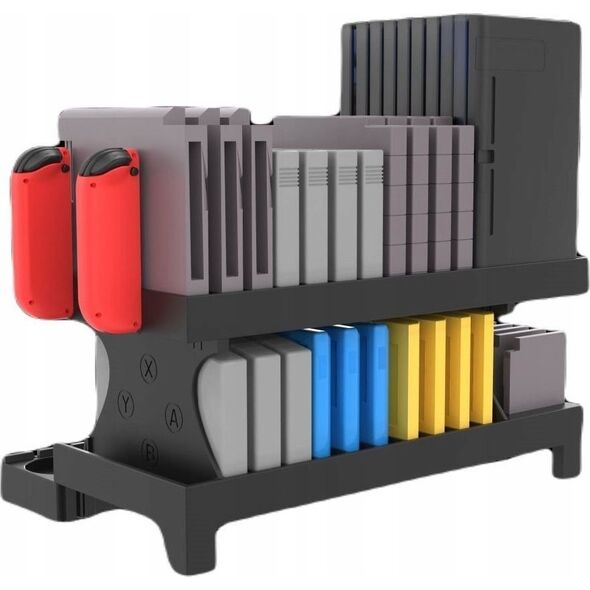 JYS Organizer / Stojak na Gry GAME BOY / SNES / N64 / NES / FC / SFC / HVC-MR / NDS3 / 3DS i Konsolę do Nintendo Switch / Switch OLED / NS198
