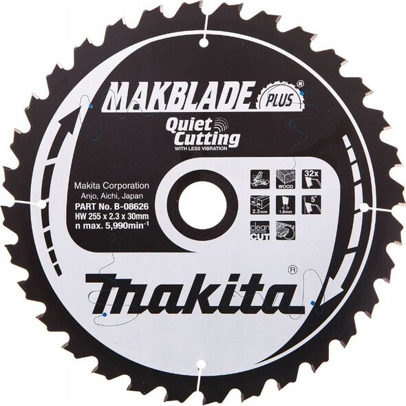 Makita ΔΙΚΥΛΛΟ ΠΡΙΟΝΙ ΓΙΑ ΞΥΛΟ 255 x 30mm 32-ΔΟΝΤΙΑ >>>B-32459 14082048 88381336611