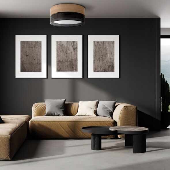 Lampa wisząca TKKRYWULT TK Lighting Nicol 4798 lampa wisząca zwis 3x15W E27 czarna/dąb