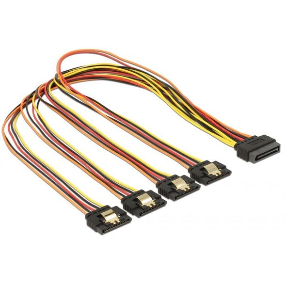 Delock SATA 15-pin - SATA 15-pin x4, 0.5m, Wielokolorowy (60158)