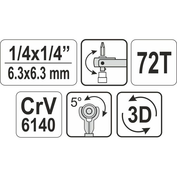 Yato Grzechotka do bitów 1/4" (YT-03311)