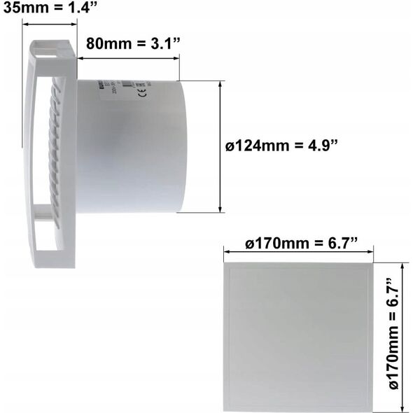 Europlast EXHAUST VENTILATOR EET125 D125 MM
