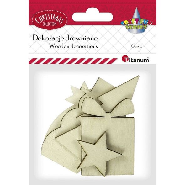 Titanum Drewniane dekoracje 6szt