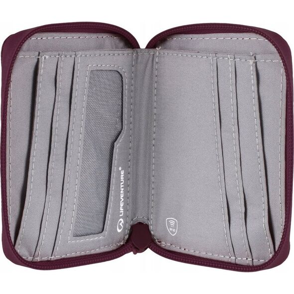 Lifeventure RFID Bi Fold Wallet, Recycled, Plum