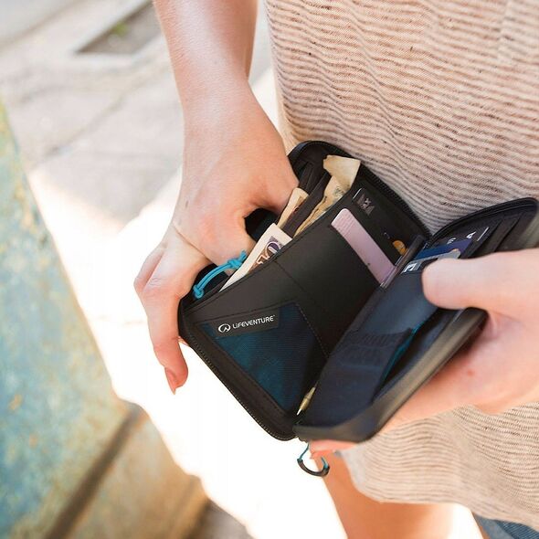 Lifeventure RFID Mini Travel Wallet, Recycled, Navy Blue