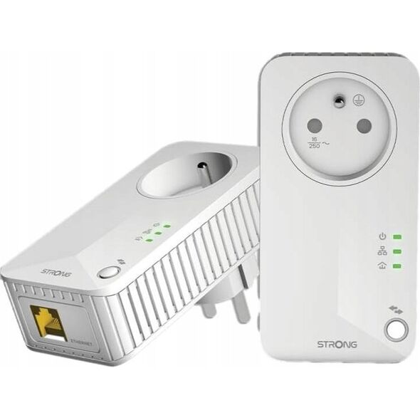 Adapter powerline Strong Strong POWERL600DUOFR Karta sieciowa do PowerLine 600 Mbit/s Przewodowa sieć LAN Biały 2 szt.