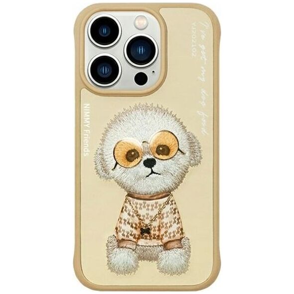 Nimmy iPhone 15 Pro 6.1" case khaki Glasses Cool Dog