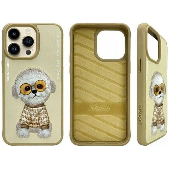 Nimmy iPhone 15 Pro 6.1" case khaki Glasses Cool Dog