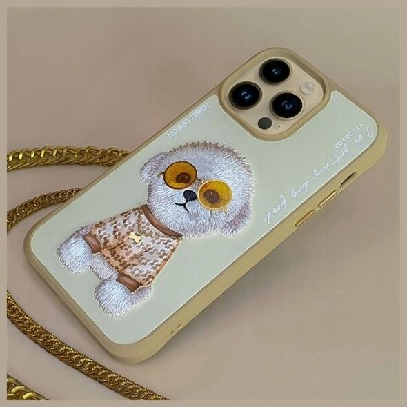 Nimmy iPhone 15 Pro 6.1" case khaki Glasses Cool Dog