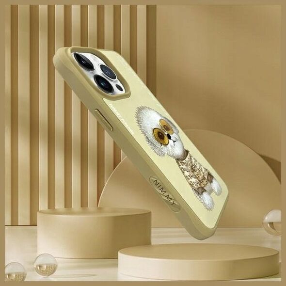 Nimmy iPhone 15 Pro 6.1" case khaki Glasses Cool Dog