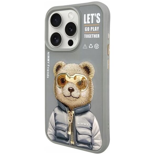 Nimmy iPhone 15 Pro Max 6.7" case gray/grey Cool&Cute 2.0 Bear