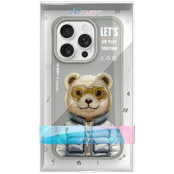 Nimmy iPhone 15 Pro Max 6.7" case gray/grey Cool&Cute 2.0 Bear