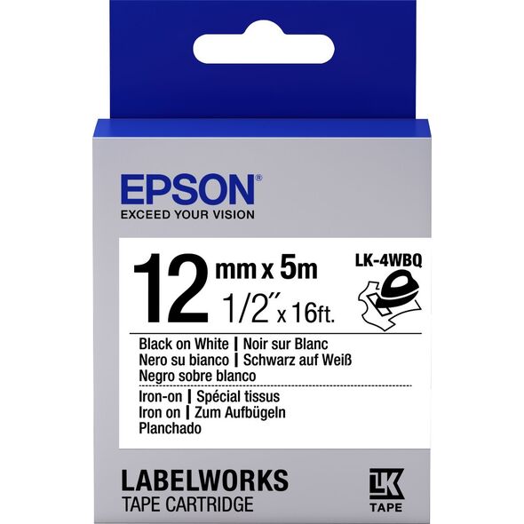 Epson TAPE - LK4WBQ IRON ON BLK/ - C53S654024