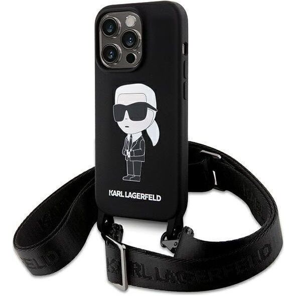 Karl Lagerfeld Karl Lagerfeld KLHCP15XSCBSKNK iPhone 15 Pro Max 6.7" hardcase czarny/black Crossbody Silicone Ikonik