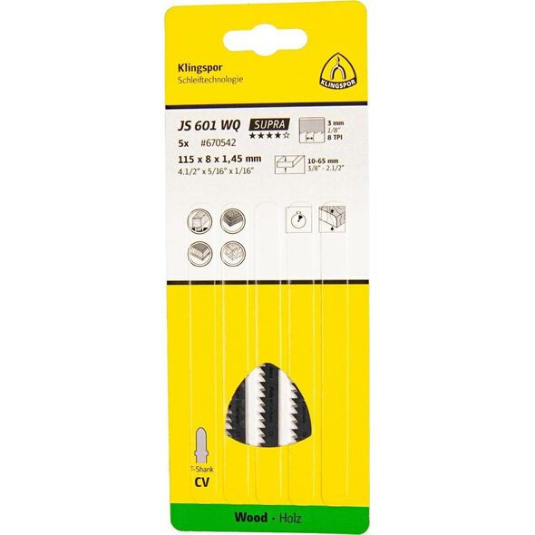 Klingspor KLINGSPOR ΛΑΜΑ ΣΕΓΑΣ 115x8x1,45mm JS 601 WQ /5 τεμ. 14046409 4014855939688
