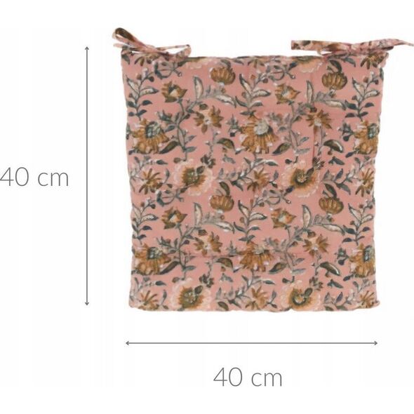 Home Styling Collection Μαξιλάρι καρέκλας με κόμπους, floral σχέδιο, 100% βαμβάκι, 40 x 40 cm 14127044 5902973446005