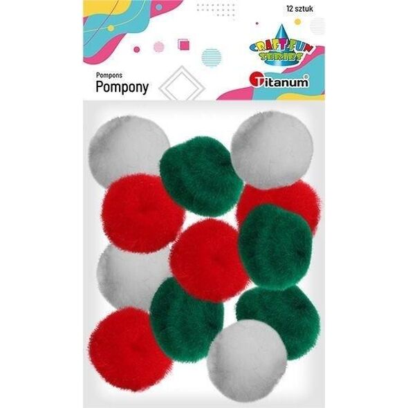 Titanum Pompony akrylowe mix 80szt