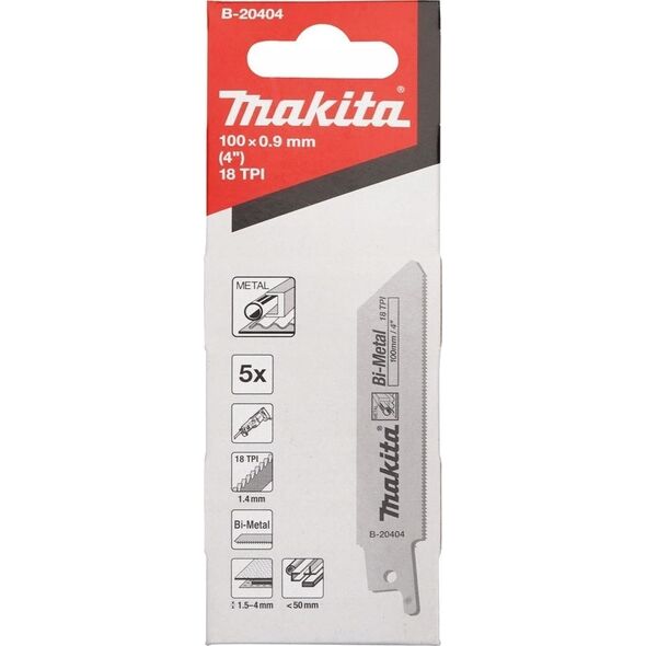 Makita MAKITA RECIMER SAW LADE BIM 100x0,9mm / 5 τεμ. ΜΕΤΑΛΛΟ (1,5-4,0mm) 13990158 88381375993