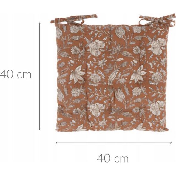 Home Styling Collection Μαξιλάρι καρέκλας με κόμπους, floral σχέδιο, 100% βαμβάκι, 40 x 40 cm 14127043 5902973445992