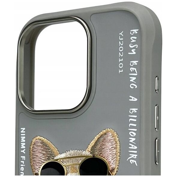 Nimmy iPhone 16 Pro Max 6.9" case gray/grey Glasses Cool Dog