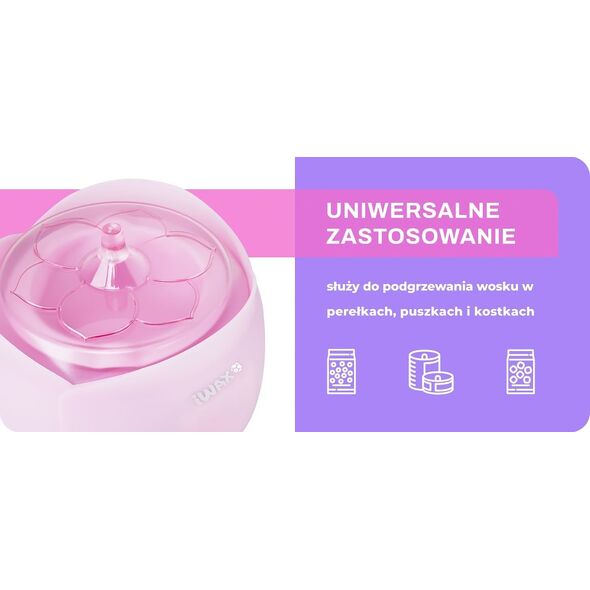Podgrzewacz wosku iWax flower 40W 450ml różowy