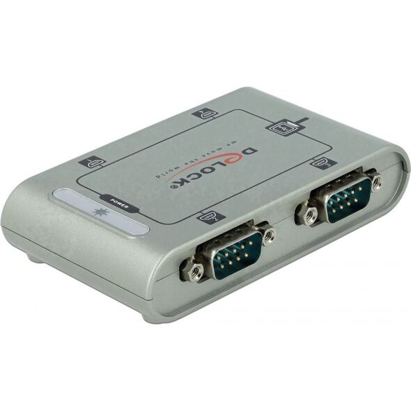 Adapter USB Delock USB - RS-232 x4 Srebrny  (87414)