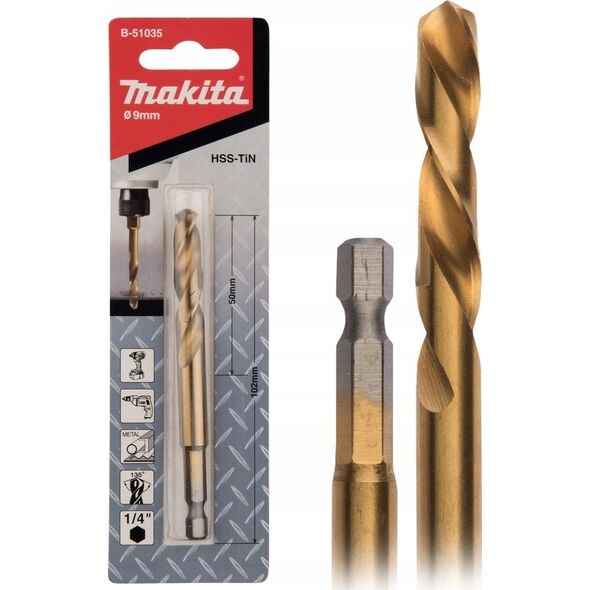 Τρυπάνι Makita MAKITA ΜΕΤΑΛΛΙΚΟ ΤΡΥΠΑΝΙ HSS-TIN 1/4" HEX 9.0x102mm 13919988 88381464383
