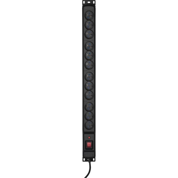 Listwa zasilająca Activejet Combo przeciwprzepięciowa 12 gniazd 3 m czarna (COMBO/12gn/3m/cz               )