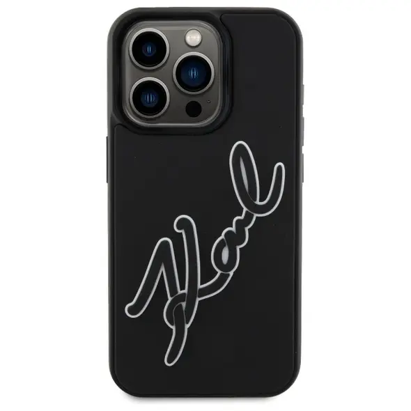 Karl Lagerfeld KLHCP15X3DRKSDLK Apple iPhone 15 Pro Max hardcase 3D Rubber Signature black