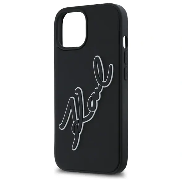 Karl Lagerfeld KLHCP15S3DRKSDLK Apple iPhone 15 hardcase 3D Rubber Signature black