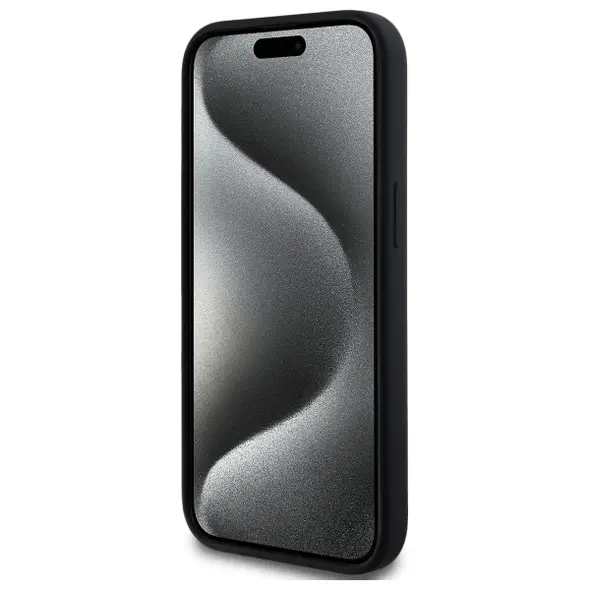 Karl Lagerfeld KLHMP15SSKHPPLK Apple iPhone 15 hardcase Silicone Karl Head Print MagSafe black