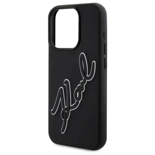 Karl Lagerfeld KLHCP15L3DRKSDLK Apple iPhone 15 Pro hardcase 3D Rubber Signature black