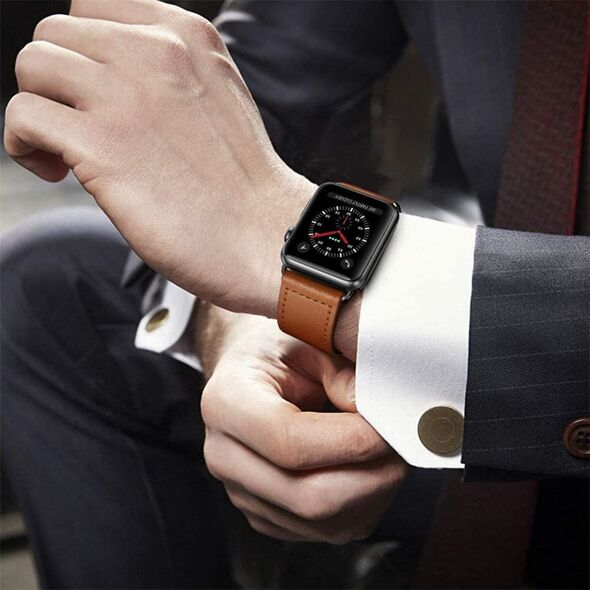Belt Tech-Protect Leatherfit Apple Watch 4/5/6/7/SE/8/9/Ultra 44/45/49mm Brown