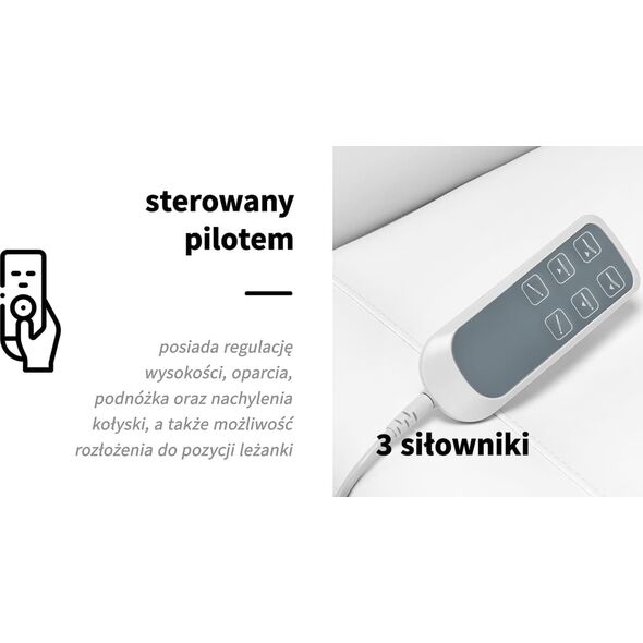 Activeshop Elektryczny fotel kosmetyczny SILLON CLASSIC 3 silniki z kołyską pedi biały