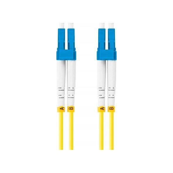 Lanberg Patchcord światłowodowy Lanberg SM LC/UPC-LC/UPC DUPLEX 3.0MM LSZH G657A1 0.5m żółty