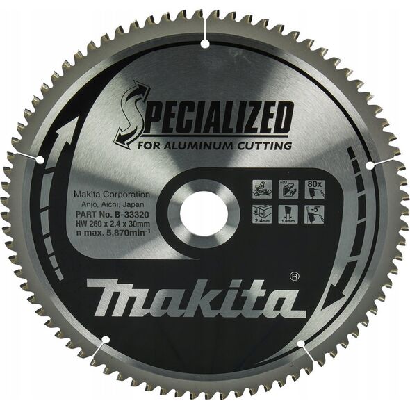Makita MAKITA ΔΙΚΥΛΛΟ ΠΡΙΟΝΙ 260x30x80z ΕΙΔΙΚΟ ΑΛΟΥΜΙΝΙΟΥ 14089210 88381422208