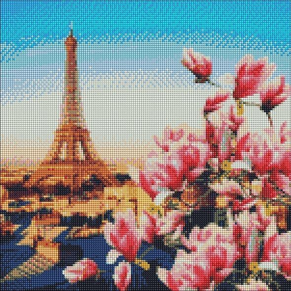 Ideyka Diamentowa Mozaika - Magnolie paryskie 40x40cm