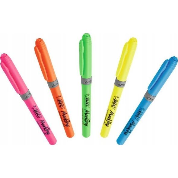 Bic BIC Brite Liner Grip, 12 pc(s), Πορτοκαλί, Μύτη σμίλης, Γκρι, Πορτοκαλί, Στρογγυλό, Μελάνι με βάση το νερό 13961573 70330330993