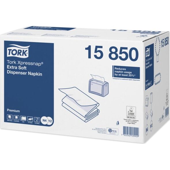 Tork Tork - Serwetki dyspenserowe, 2-warstwowe, Premium - Białe
