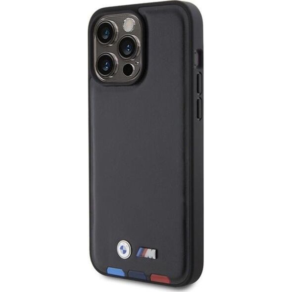 BMW BMW Leather Hot Stamp Tricolor - Etui iPhone 15 Pro Max (czarny)