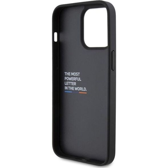BMW BMW Leather Hot Stamp Tricolor - Etui iPhone 15 Pro Max (czarny)