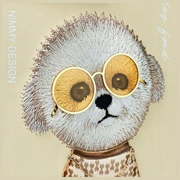 Nimmy iPhone 15 Pro Max 6.7" case khaki Glasses Cool Dog