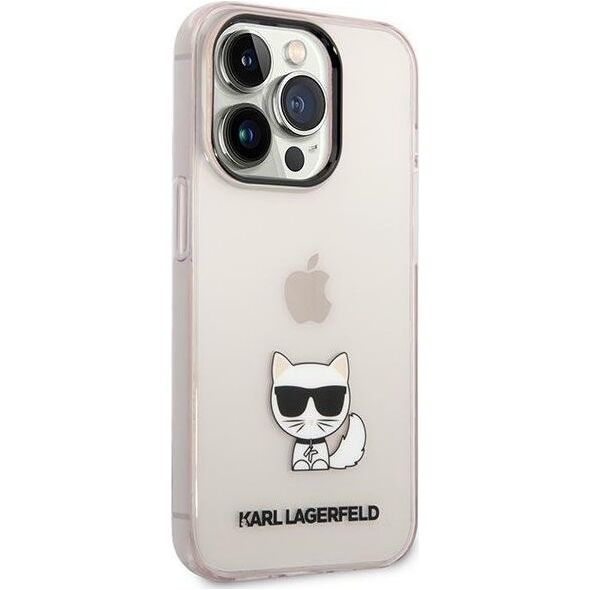 Karl Lagerfeld Etui Karl Lagerfeld KLHCP14LCTTRI Apple iPhone 14 Pro hardcase różowy/pink Transparent Choupette Body