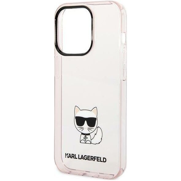 Karl Lagerfeld Etui Karl Lagerfeld KLHCP14LCTTRI Apple iPhone 14 Pro hardcase różowy/pink Transparent Choupette Body
