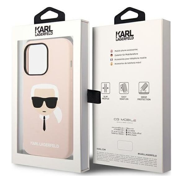 Karl Lagerfeld Karl Lagerfeld KLHCP14XSLKHLP iPhone 14 Pro Max 6,7" hardcase różowy/pink Silicone Karl`s Head NoSize