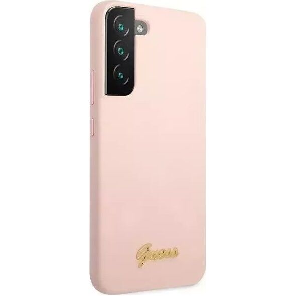 Guess Etui Guess GUHCS23SLSLMGPP do Samsung Galaxy S23 S911 różowy/pink hardcase Silicone Script Metal Logo
