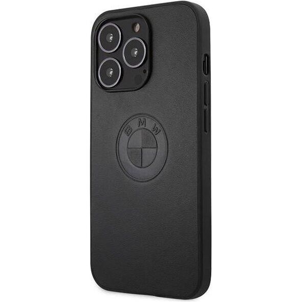 BMW Etui BMW BMHCP13LREELK iPhone 13 Pro / 13 6.1" czarny/black hardcase Leather Emboss